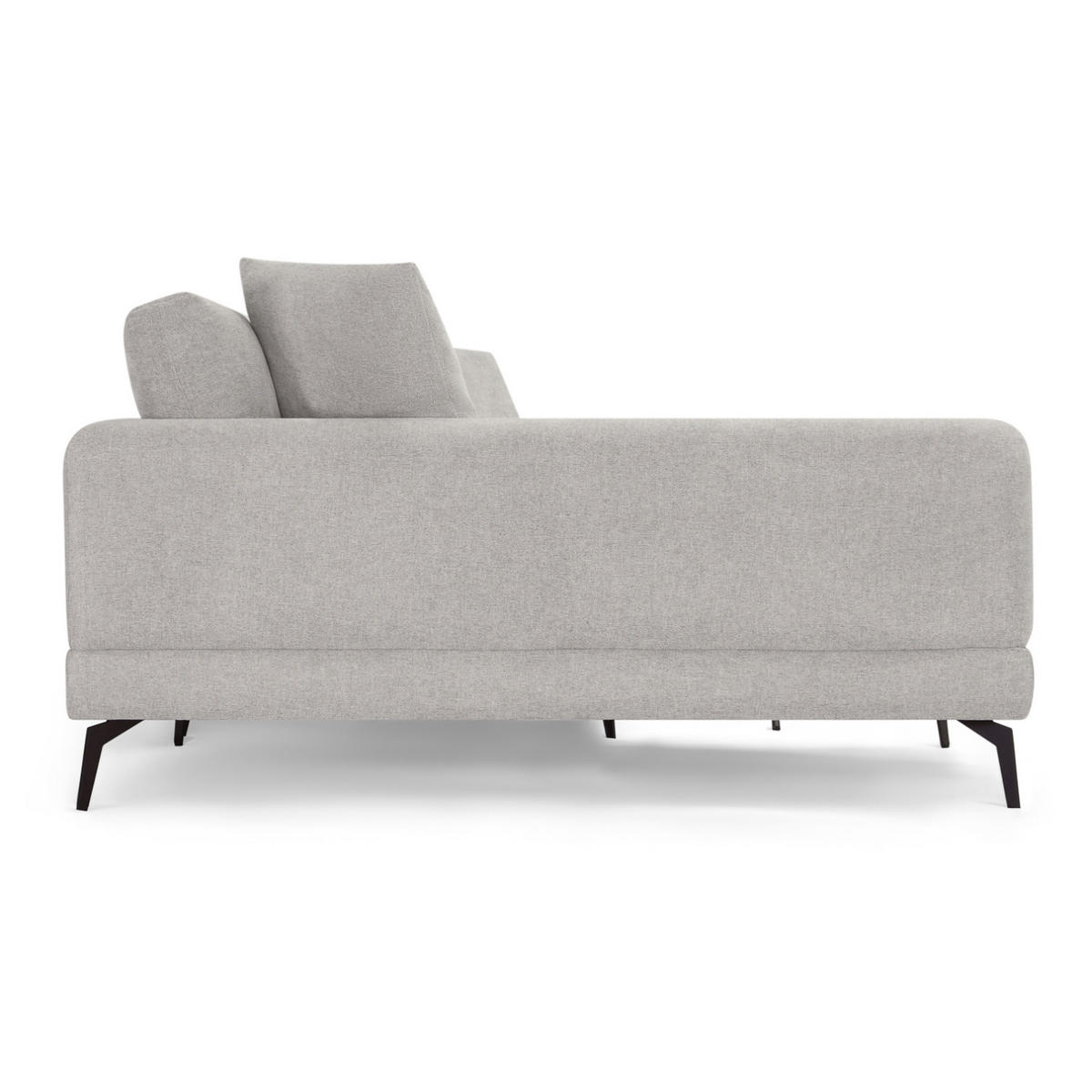 ECKSOFA Webstoff Grau - Schwarz/Grau, Textil/Metall (290/95cm) - Furnhouse
