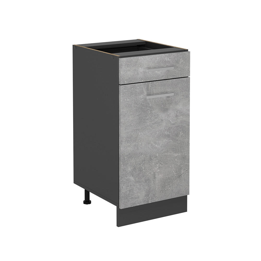 KÜCHENUNTERSCHRANK R-Line Beton 40 cm ohne Arbeitsplatte - Anthrazit/Grau, Holzwerkstoff (40/81.6/46cm) - Vicco