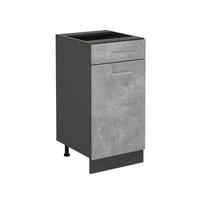 KÜCHENUNTERSCHRANK R-Line Beton 40 cm ohne Arbeitsplatte - Anthrazit/Grau, Holzwerkstoff (40/81.6/46cm) - Vicco