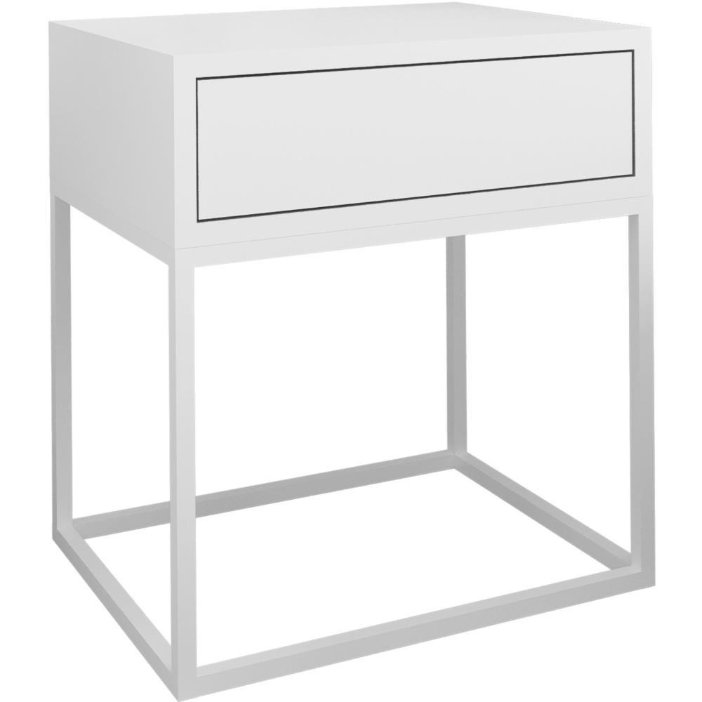 NACHTSCHRANK Kay 45/50/35 weiß - Weiß, Holzwerkstoff/Metall (45/50/35cm) - Beautysofa