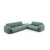 ECKSOFA rechts Molino aus Chenille-Stoff petrol 6 Sitzplätze - Petrol, Textil (250/315cm) - Micadoni