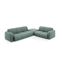 ECKSOFA rechts Molino aus Chenille-Stoff petrol 6 Sitzplätze - Petrol, Textil (250/315cm) - Micadoni