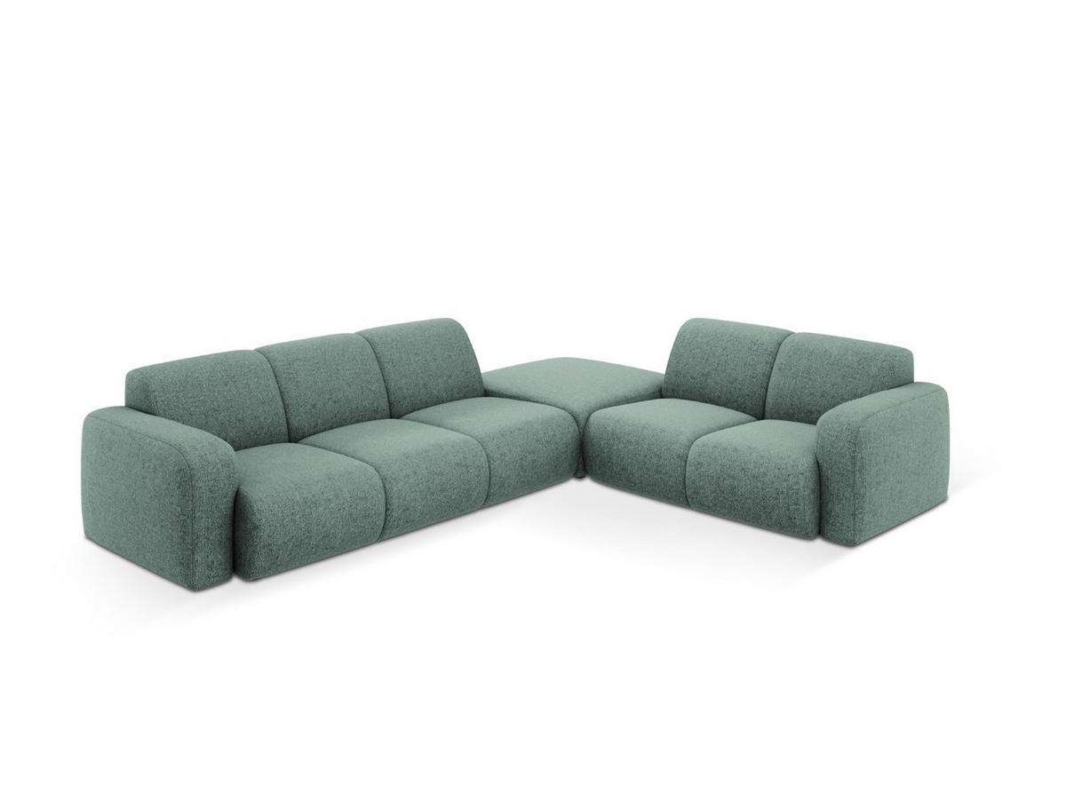 ECKSOFA rechts Molino aus Chenille-Stoff petrol 6 Sitzplätze - Petrol, Textil (250/315cm) - Micadoni