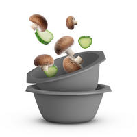 SCHÜSSEL Kunststoff Ø15,5 cm Grau 2er-Pack - Grau, Kunststoff