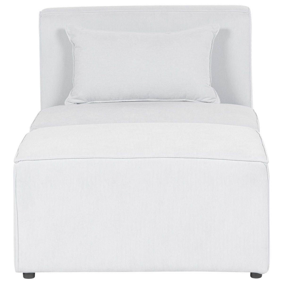 CHAISELOUNGE Cord cremeweiß Lemvig - Weiß, Textil (83/41/166cm) - Beliani