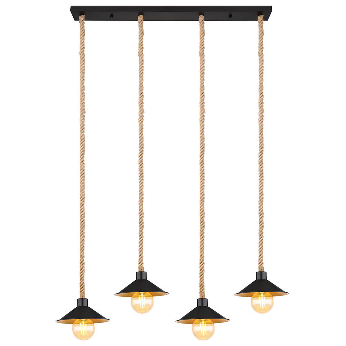 HÄNGELEUCHTE Metall Schwarz Gold - Schwarz, Metall (112.5/22/170cm)