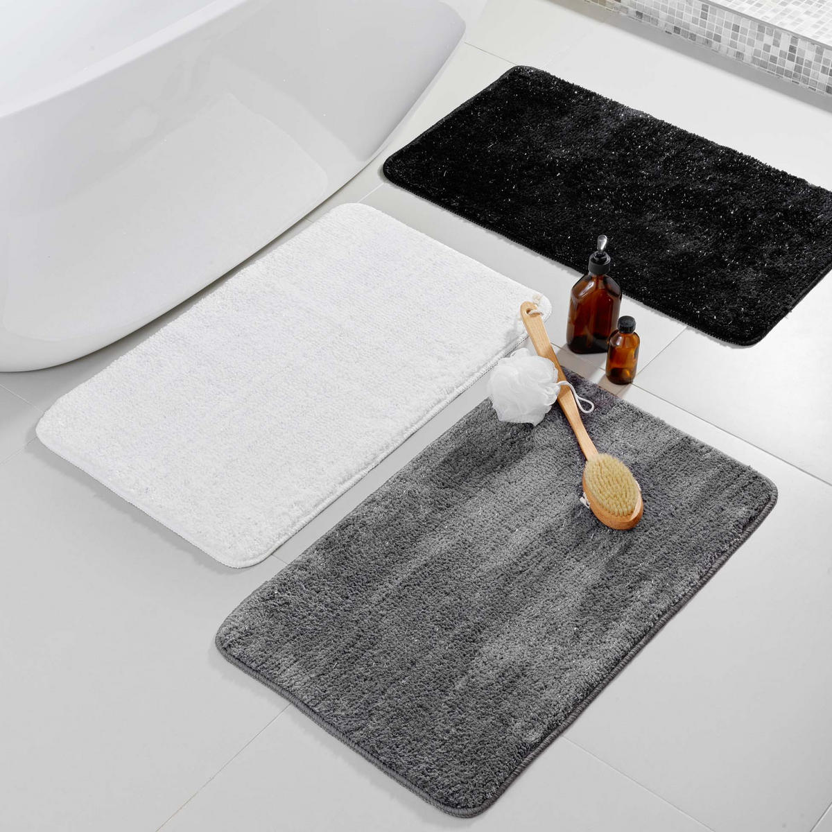 BADEMATTE Metropolis 45/75 cm - Schwarz, Textil (75/45cm) - Douceur d´intérieur