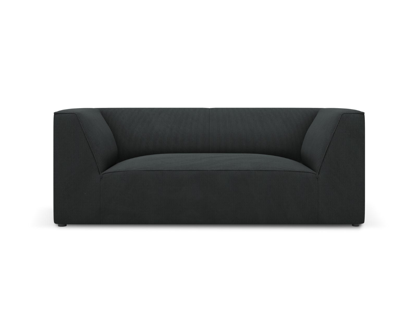 SOFA Ruby aus Cord schwarz 2 Sitzplätze - Schwarz, Textil (93/69/174cm) - Micadoni