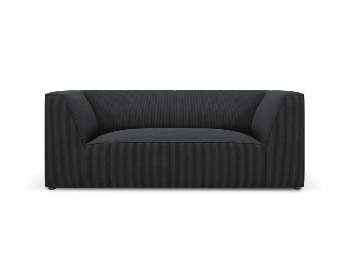 SOFA Ruby aus Cord schwarz 2 Sitzplätze - Schwarz, Textil (93/69/174cm) - Micadoni