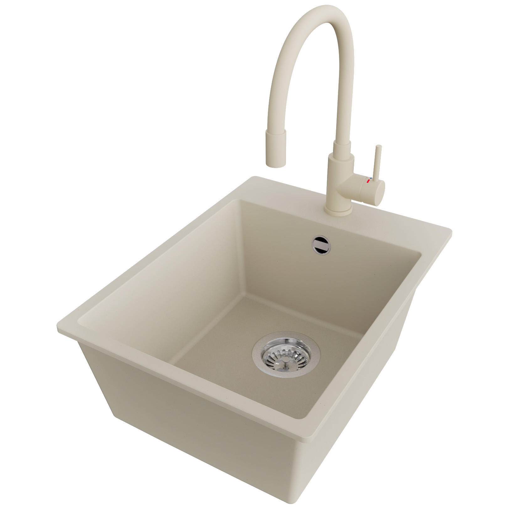 Primagran Granitspüle Beige, Chrom, Beige 38x20x50 cm