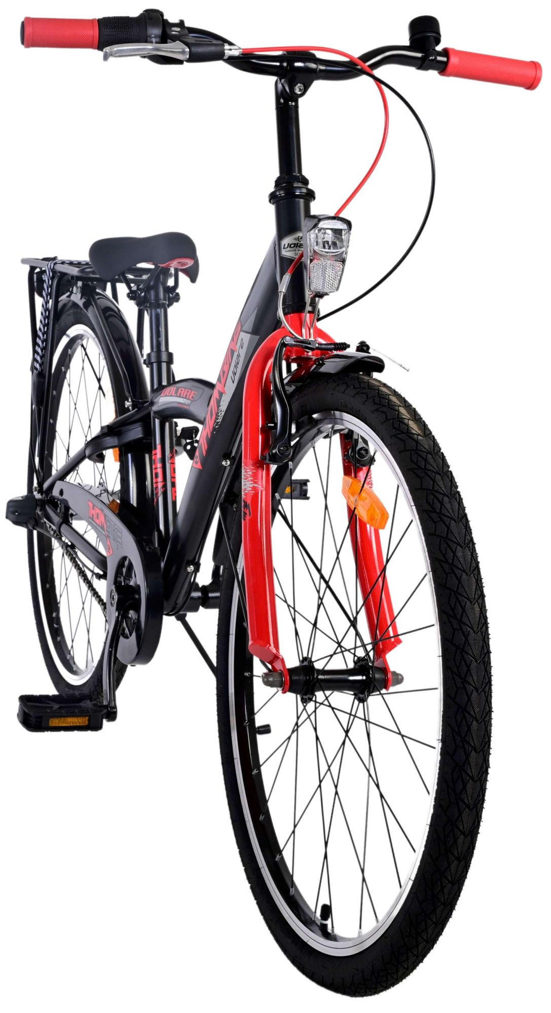 KINDERFAHRRAD Thornbike - Jungen - 24 Zoll - Rücktritt + Handbremse - 3 Gänge - Rot - Rot, Metall (61cm) - TPFSports