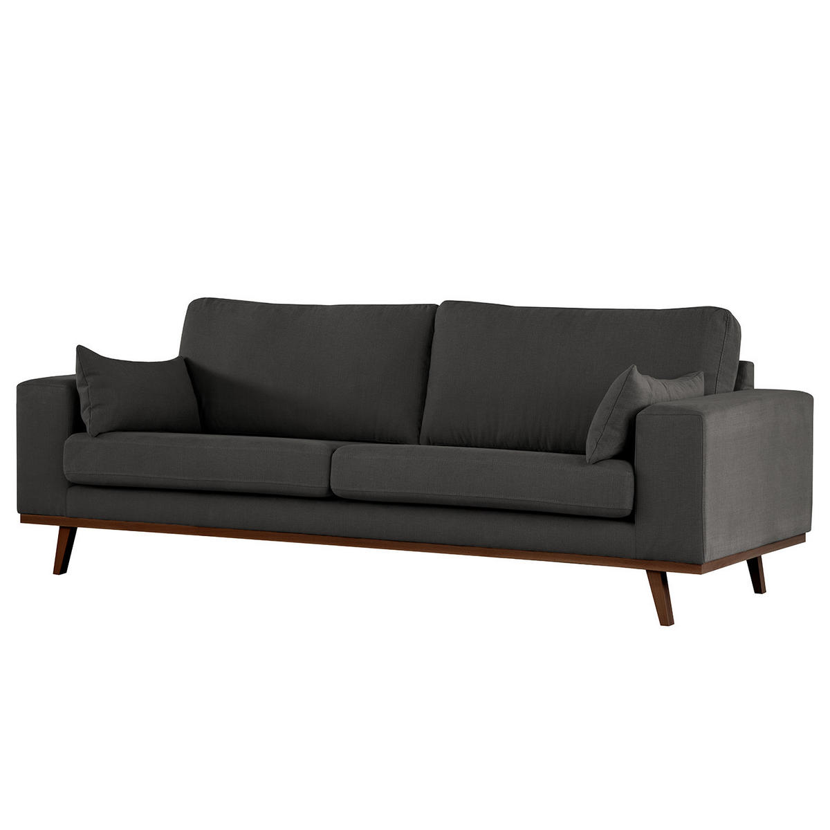 2-SITZER SOFA - Anthrazit/Buchefarben, Textil (197/81/88cm) - home24