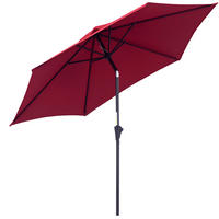 SONNENSCHIRM DE-11367 neigbar, mit Kurbel, Aluminium Weinrot - Weinrot, Metall (260/260cm) - ComfortXL