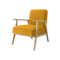 SESSEL Retro - Gelb/Naturfarben, Holz/Textil (59/76/67cm) - MIRJAN24
