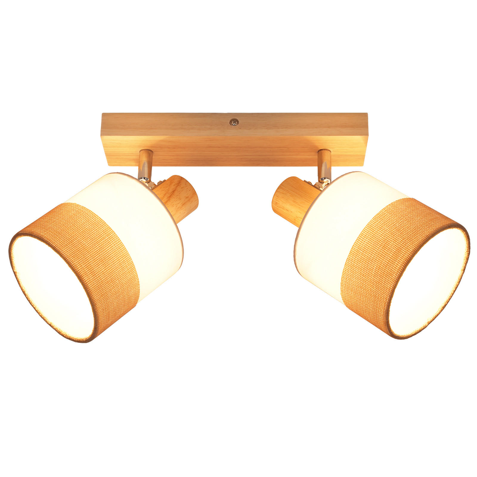 DECKENSTRAHLER Zarau 16/13/28 cm - Beige, Holz (28/16/13cm) - ZMH