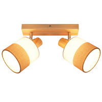 DECKENSTRAHLER Zarau 16/13/28 cm - Beige, Holz (28/16/13cm) - ZMH
