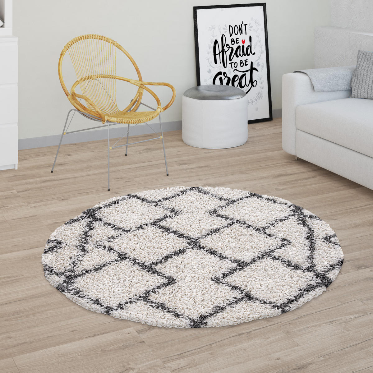HOCHFLORTEPPICH 200/200 cm Kalmar 450 - Anthrazit, Textil (200/200cm) - Paco Home