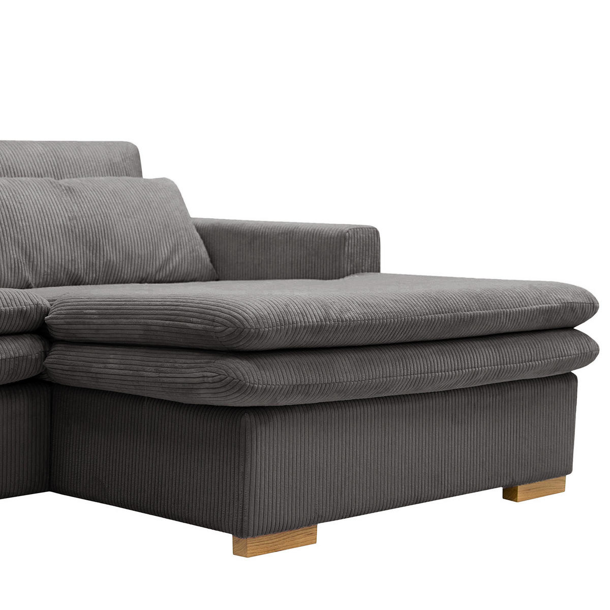 ECKSOFA mit Longchair - Grau, Textil (299/164cm) - home24