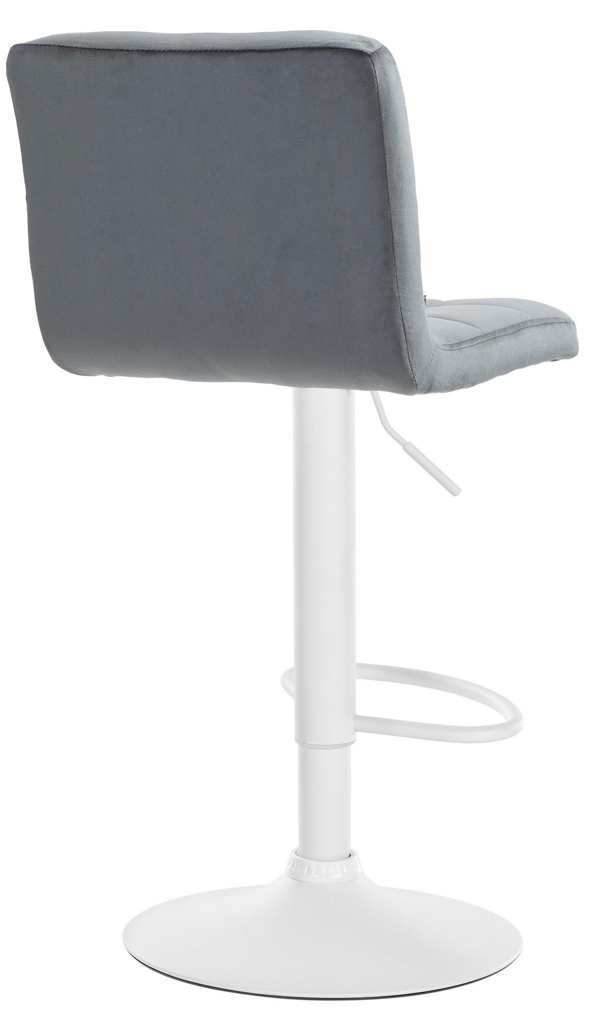 BARHOCKER Peran Samt weiß dunkelgrau - Dunkelgrau/Weiß, Textil/Metall (46/114/47cm) - TPFLiving