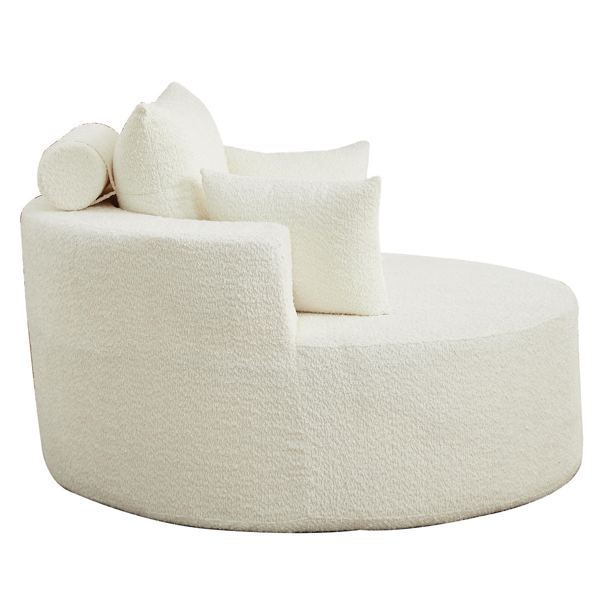 SESSEL aus Chenille-Schaumstoff, ohne Montage und modular kombinierbar - Beige, Textil (127/82/127cm) - Urban Meuble