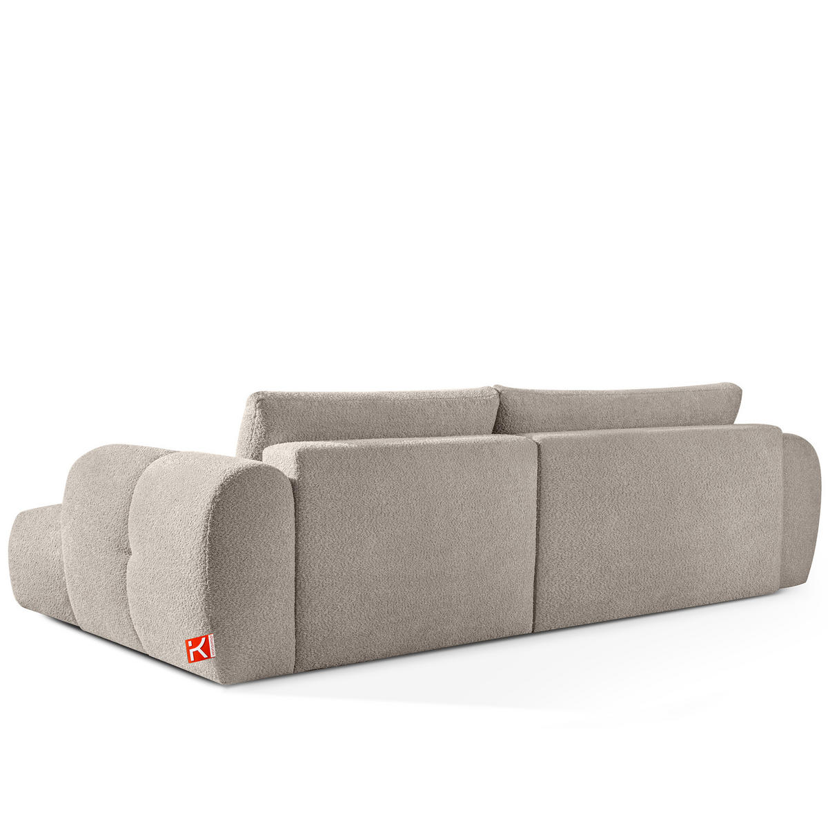ECKSOFA LINKS LIRA, Grau, Bouclé - Grau, Holz/Holzwerkstoff (295/112cm) - KONSIMO®