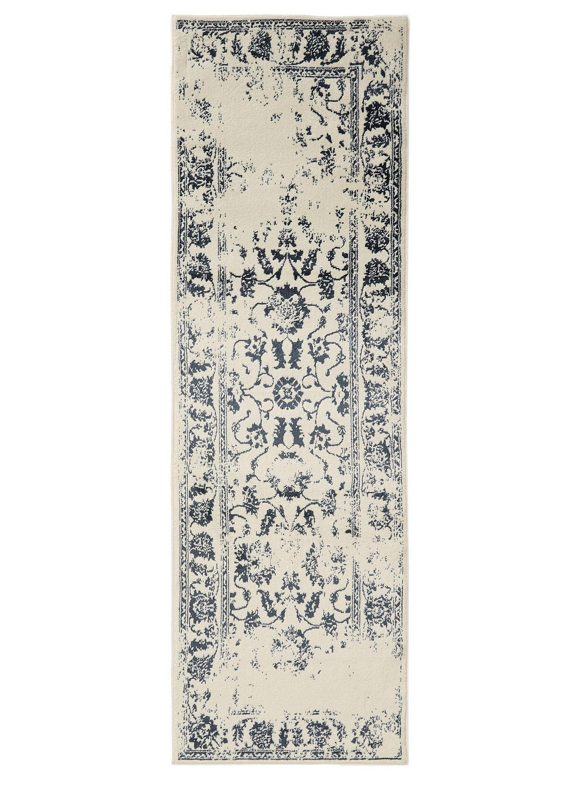 VINTAGE-LÄUFER Suki 80/240 cm - Blau/Creme, Kunststoff (80/240cm) - benuta