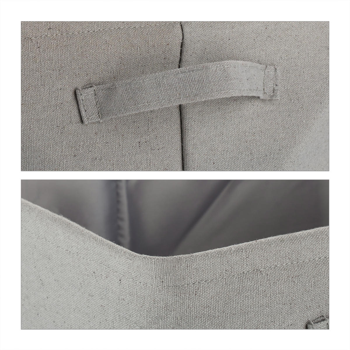AUFBEWAHRUNGSKORB - Grau, Textil (33/33/33cm) - Relaxdays