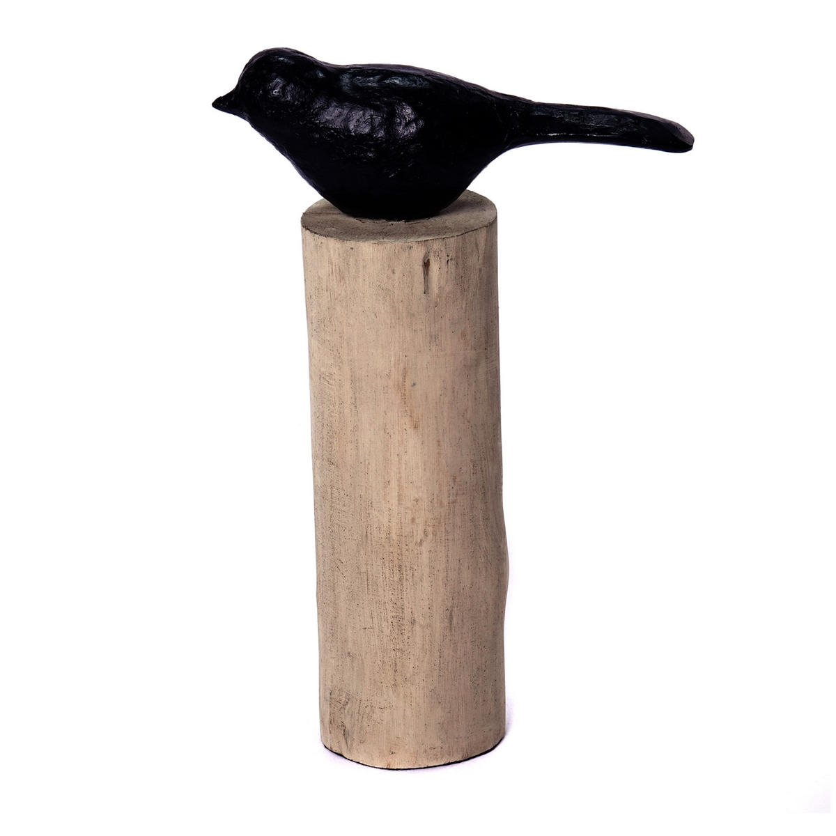 SKULPTUR VOGEL Birdy I Mangoholz-Sockel schwarz-natur - Naturfarben, Holz (10/30/20cm) - CREEDWOOD