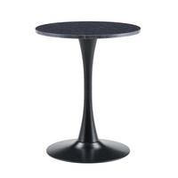 BEISTELLTISCH 60/60/72 cm in runder Form mit thermoformierter Tischplatte und Metallgestell, Schwarz - Schwarz, Holzwerkstoff (60/60/72cm) - Redom