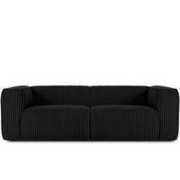 3-SITZER-SOFA FEROX Modern, Cord-Stoff, schwarz - Schwarz, Textil (246/73/96cm) - KONSIMO®