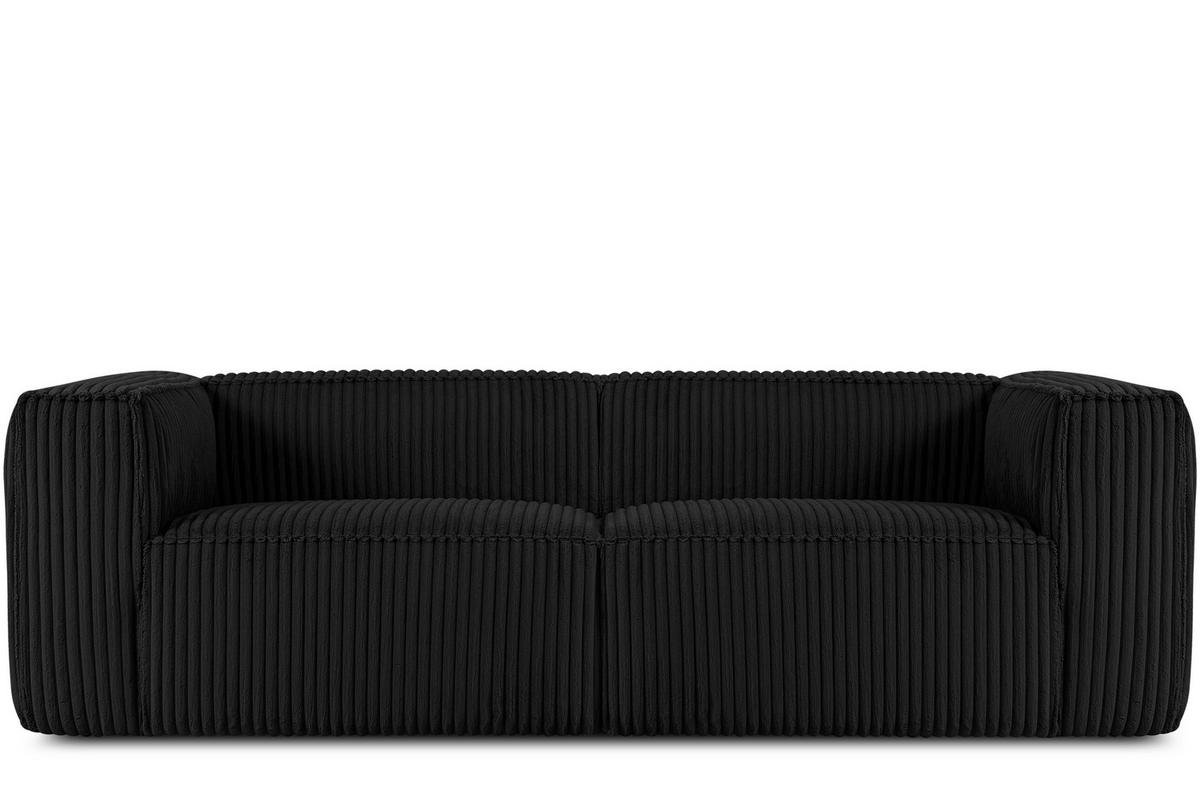3-SITZER-SOFA FEROX Modern, Cord-Stoff, schwarz - Schwarz, Textil (246/73/96cm) - KONSIMO®