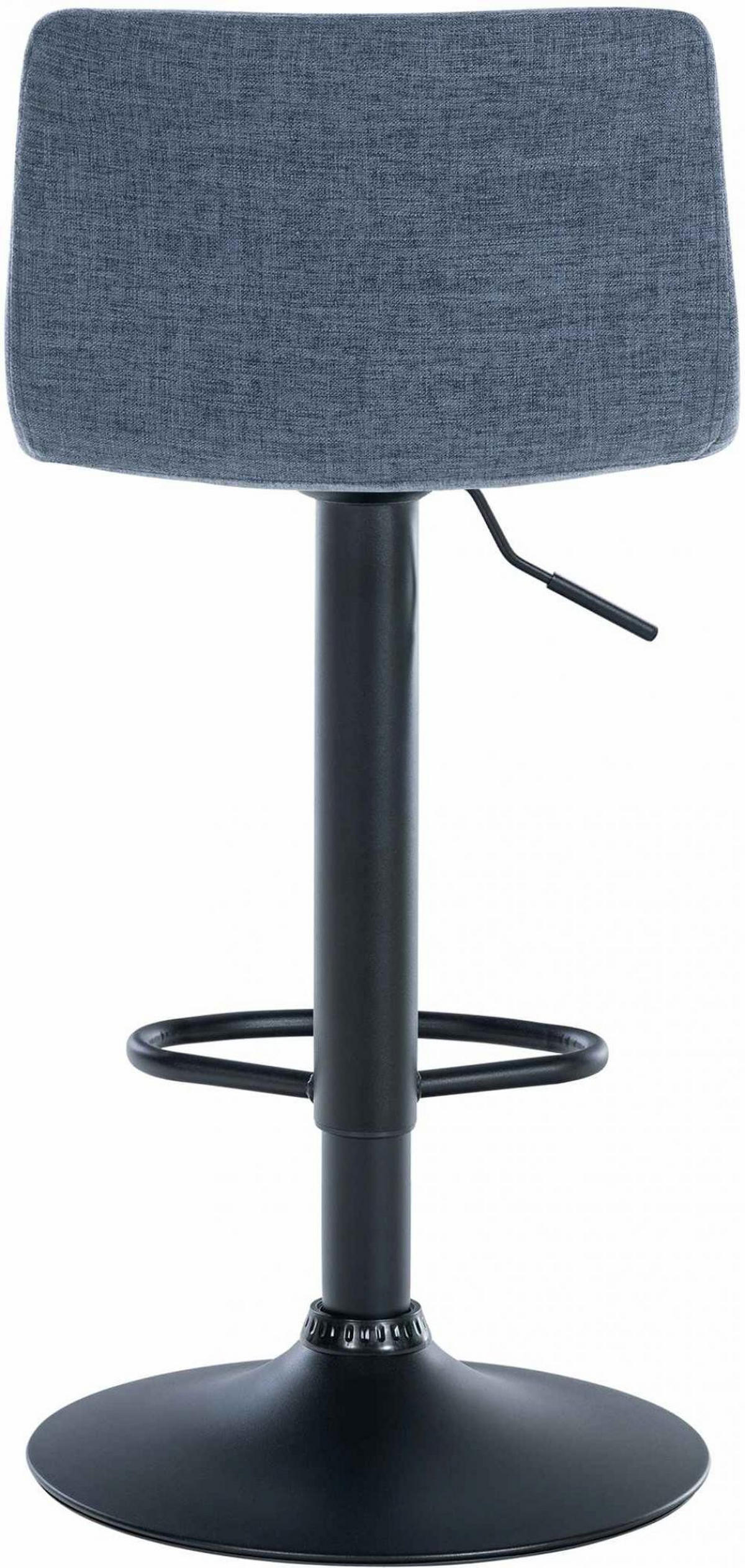 BARHOCKER 2er Set Stoff blau - Blau/Schwarz, Textil/Metall (39/84/36cm) - CLP
