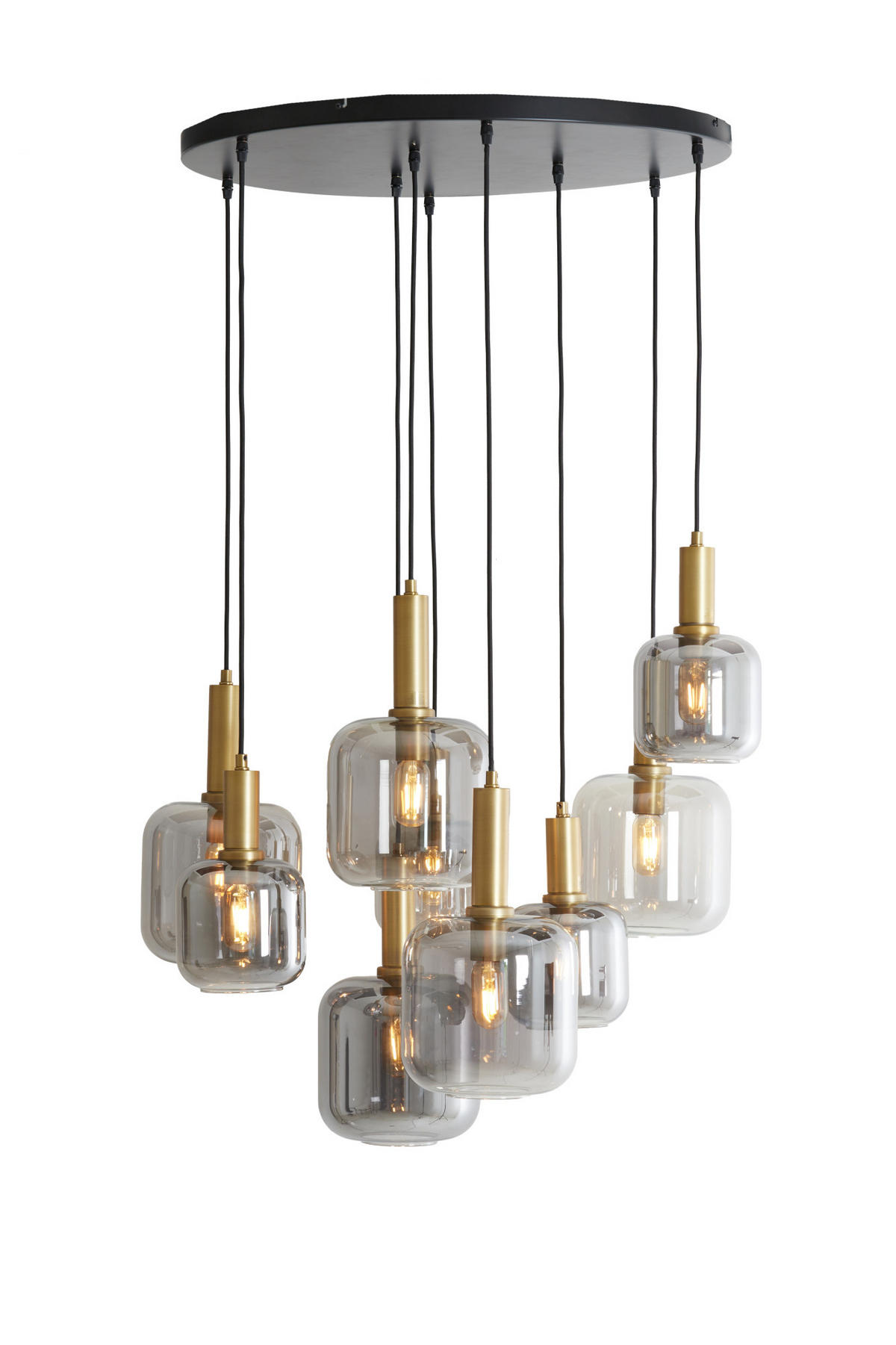 HÄNGELAMPE Lekar Bronze Ø83,5/79,5 cm - Bronzefarben, Glas (83.5/83.5/79.5cm) - Light & Living