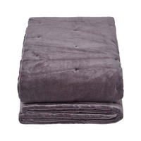 SAMT-KUSCHELDECKE 150/200 cm, Baumwolle wattiert - Dunkelgrau, Textil (150/200cm) - Homescapes