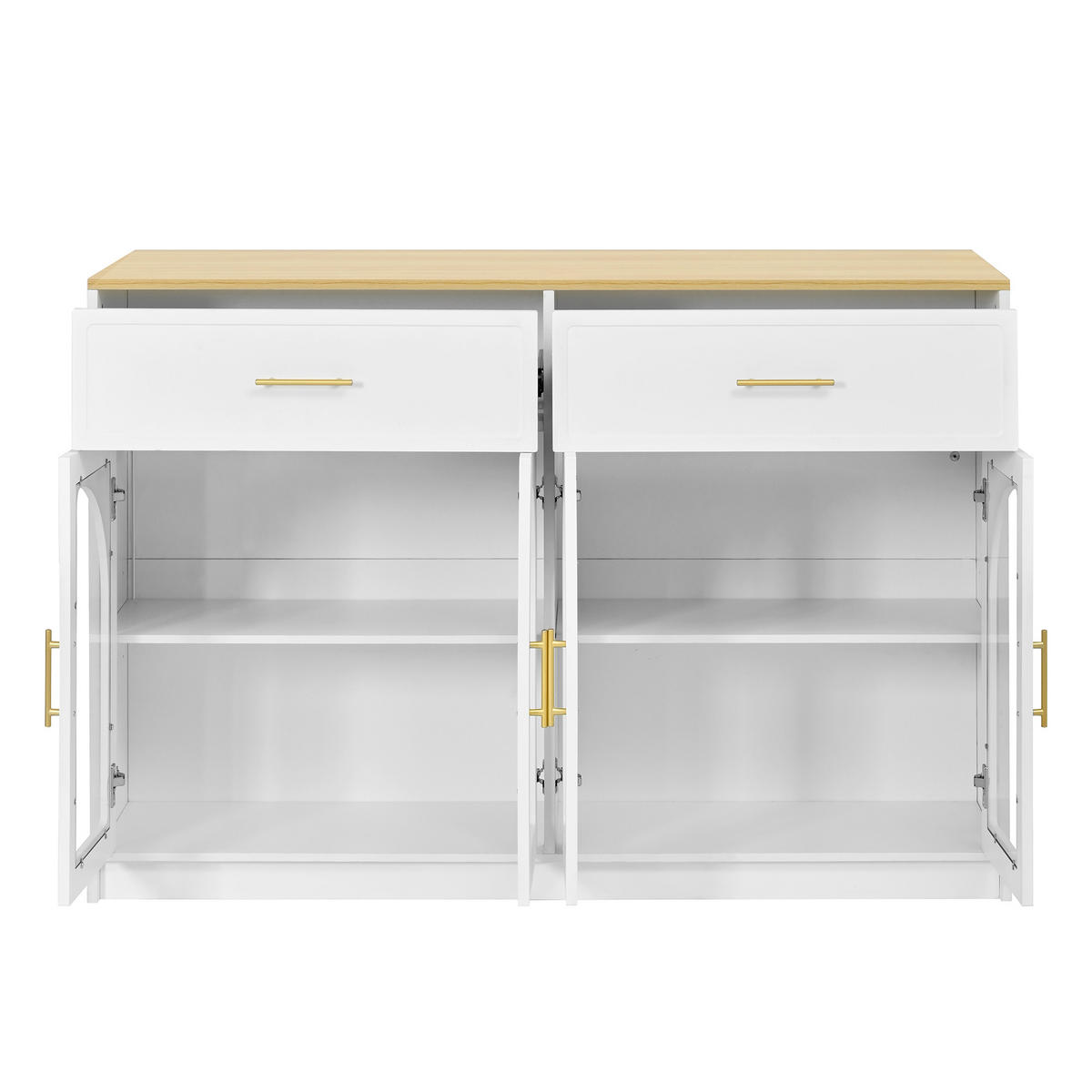 KÜCHENINSEL DE-41097 135/55/91 cm mit LED-Beleuchtung Weiß - Weiß, Holzwerkstoff (135/91/55cm) - ComfortXL