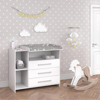 WICKELKOMMODE Oskar Weiß 113 x 100 cm mit Schubladen - Weiß, Holzwerkstoff (113/100/53cm) - Vicco