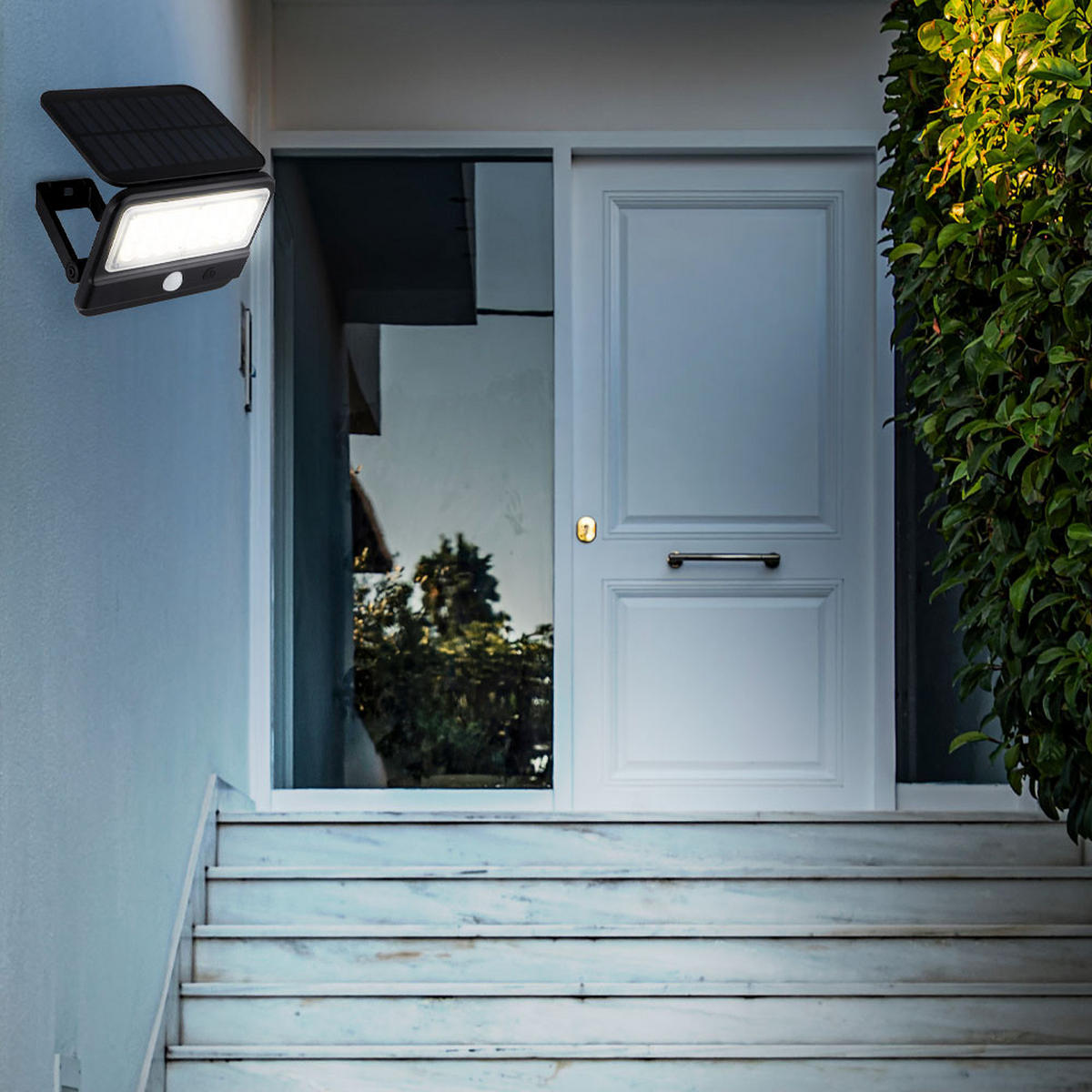 LED AUSSENLEUCHTE Schwarz satiniert - Schwarz, Kunststoff (15.3/14.4/10.4cm) - Globo Lighting