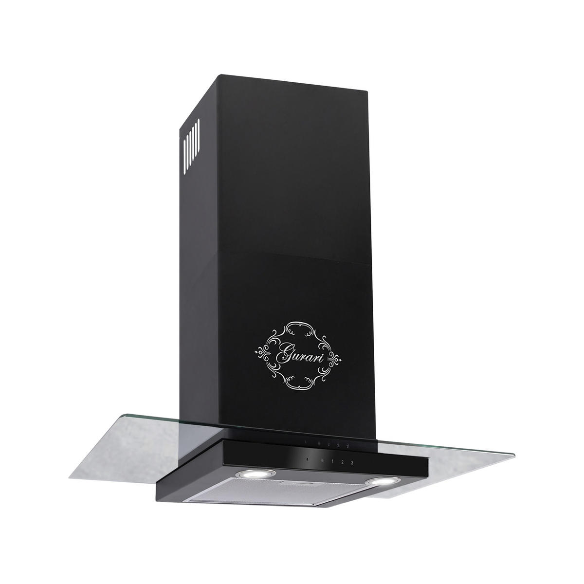 DUNSTABZUGSHAUBE GCH T 466 90 BL PRIME + Umluftset, 90 cm Schwarz - Schwarz, Glas/Metall (90/78/43cm) - Gurari
