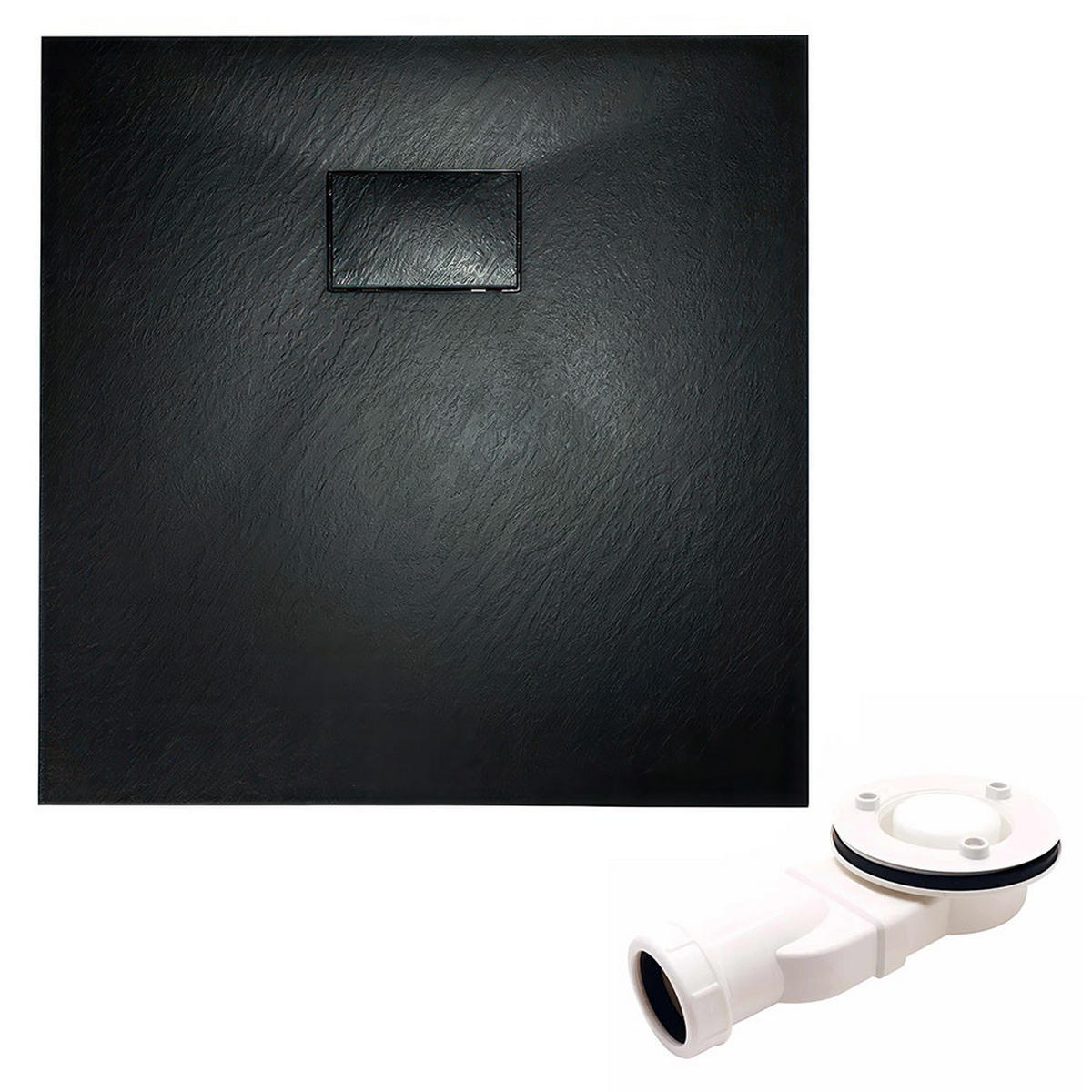 DUSCHSET Hela Vidar Schwarz/Transparent, 2-teilig, quadratisch, 80/80/193 cm - Schwarz, Glas (80/80/193cm) - bad land