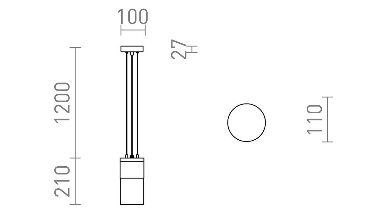 AUSSENLEUCHTE QUINN Schwarz 11 W IP54 - Schwarz, Metall (15/15/30cm) - Rendl