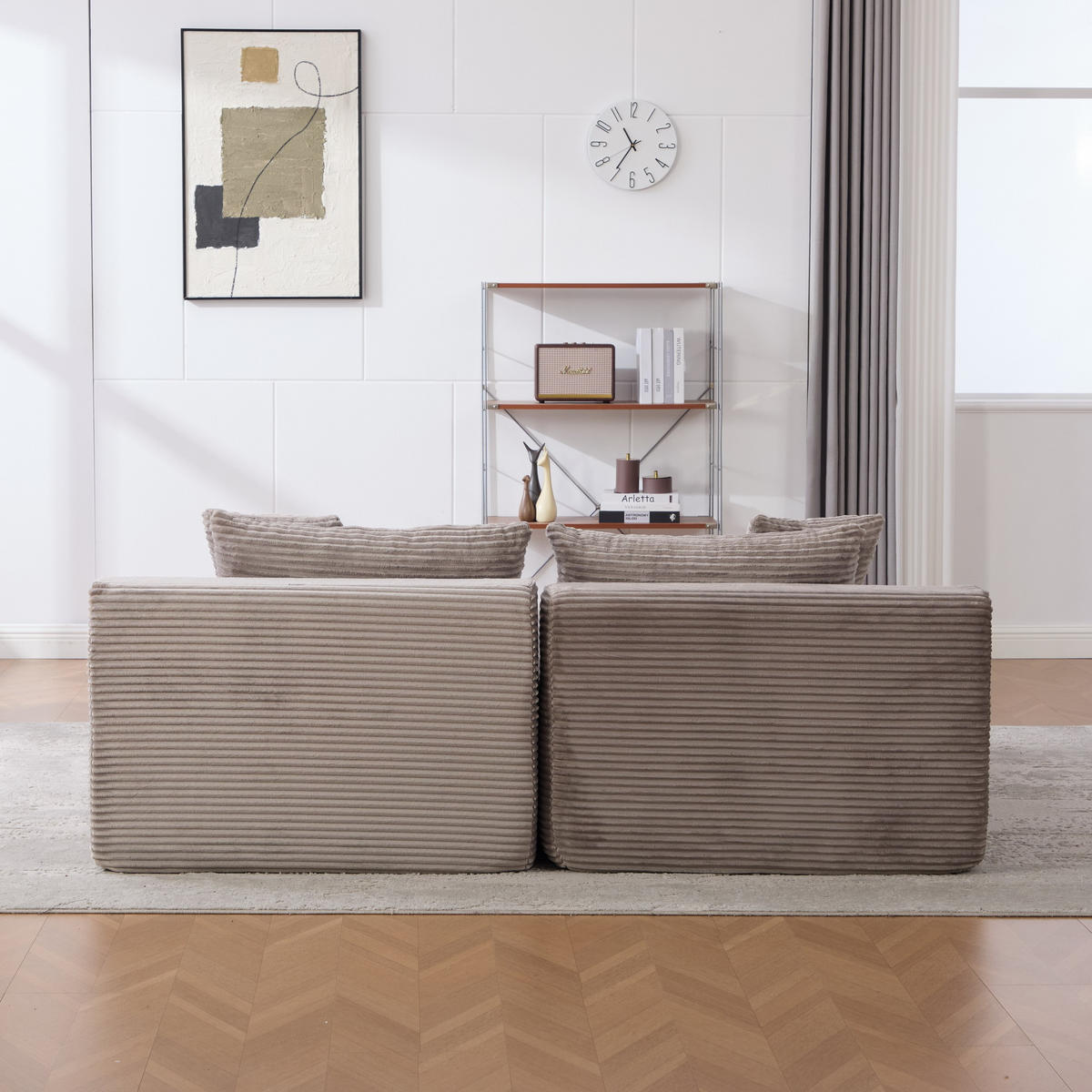 SOFAELEMENT 200/174/74.5 cm Grau mit 30D hochelastischem Schaumstoff und rutschfestem Boden - Grau, Textil (174/74.5/200cm) - Oxeza