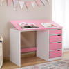 KINDERSCHREIBTISCH EMMA - Weiß/Rosa, Holz (114/76/55cm) - IDIMEX