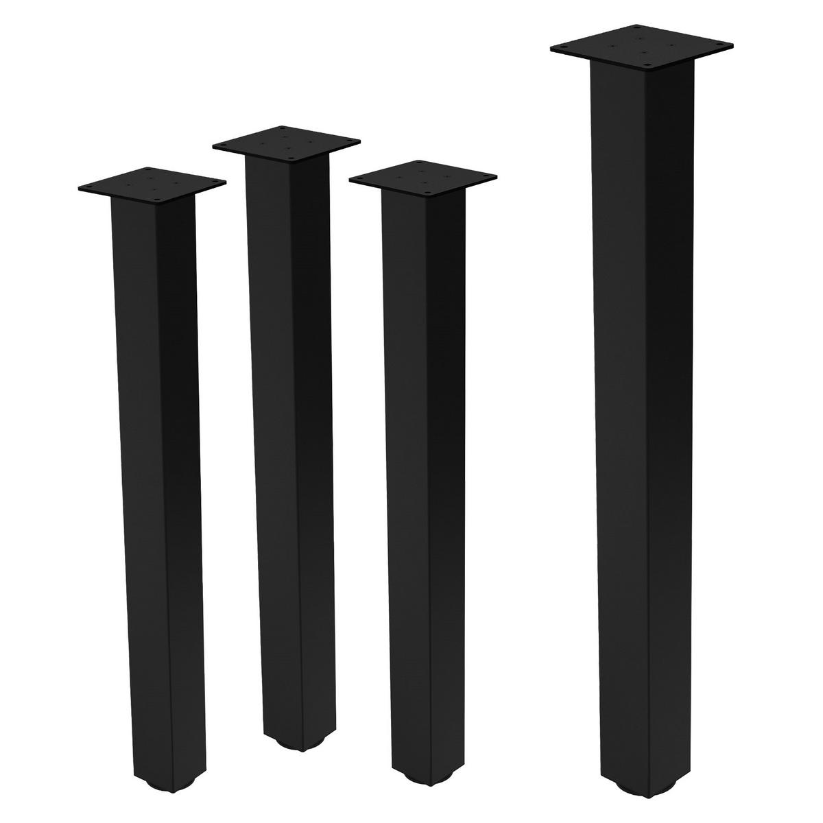 TISCHBEINE 4er Set I-Design H:90 cm Schwarz 8x8 cm - Schwarz, Metall (8/90/8cm) - ML-DESIGN