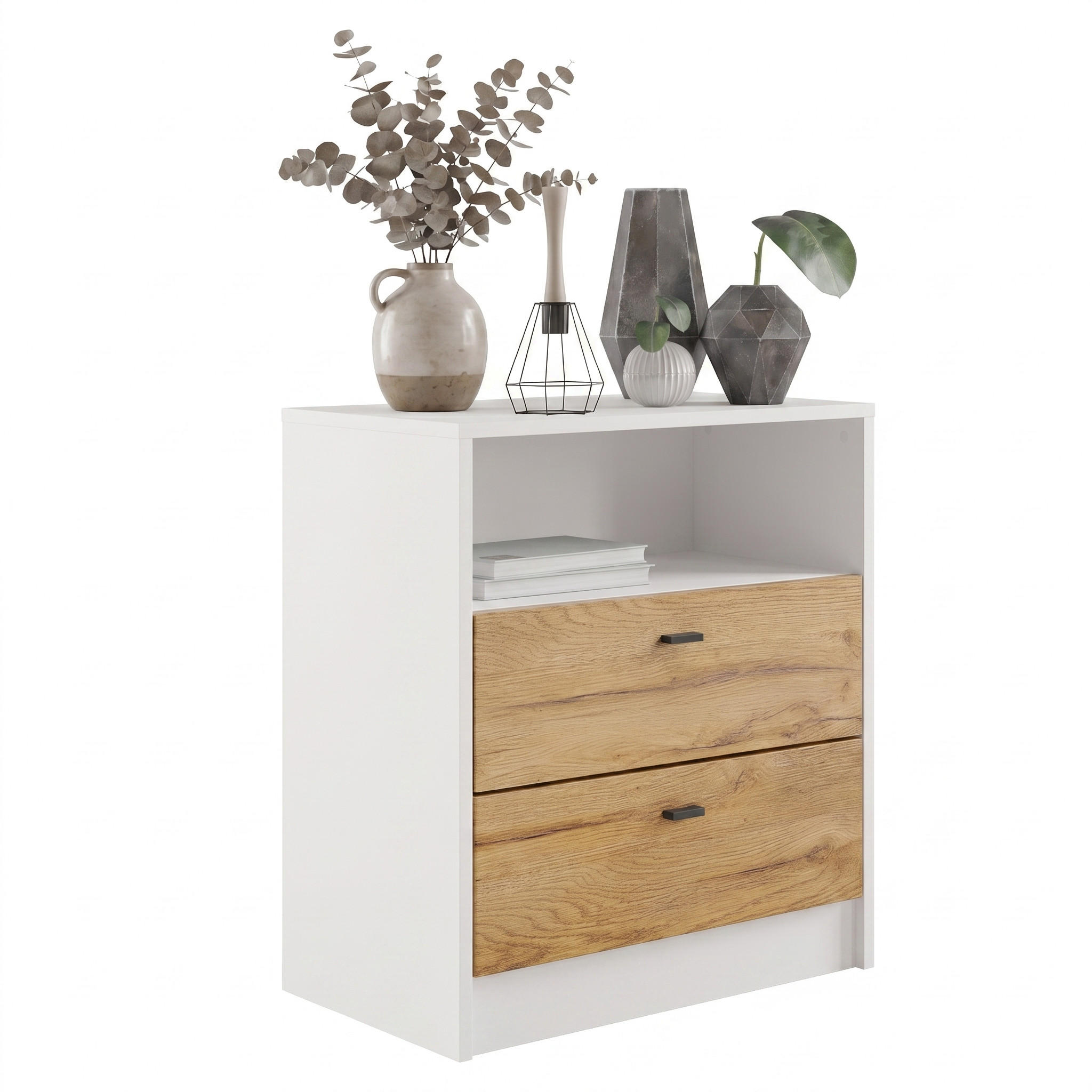 KOMMODE Pino Fronten in Eiche Natur - Eichefarben, Holzwerkstoff (56/67.5/36cm) - Vladon