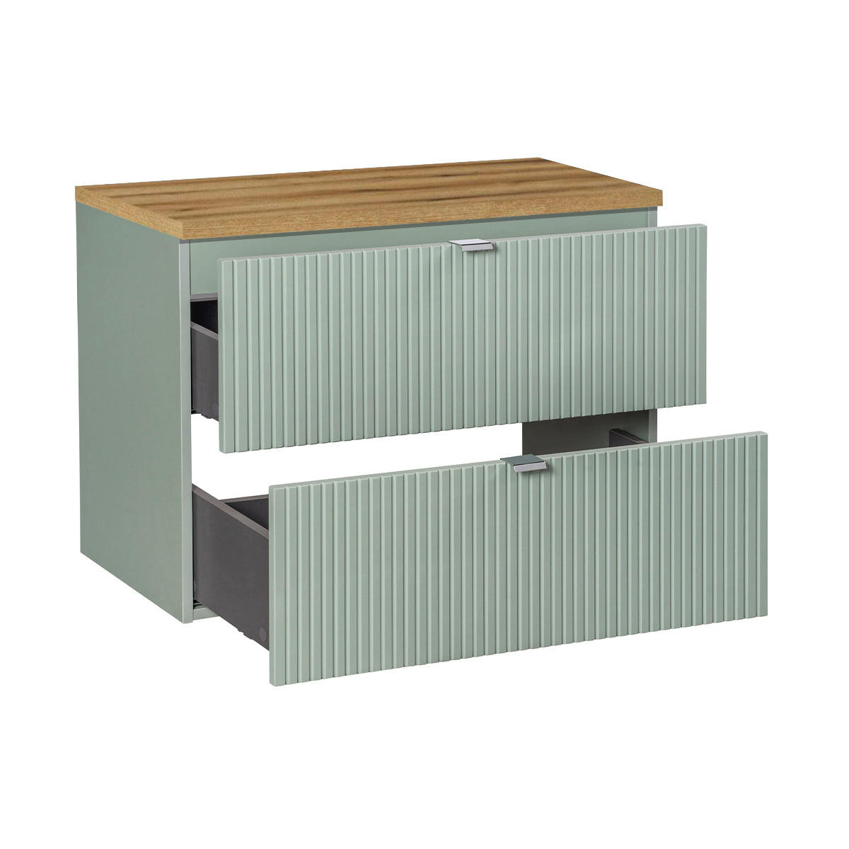 WASCHTISCHUNTERSCHRANK 80.4cm Jade Grün und Holz - Grün, Holzwerkstoff (80.4/59/40cm) - Petits-meubles