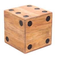 HOCKER WÜRFEL Game 25 Massivholz, 25cm naturfarben - Naturfarben, Holz (25/25/25cm) - CREEDWOOD