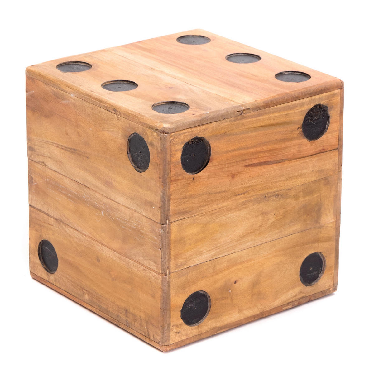 HOCKER WÜRFEL Game 25 Massivholz, 25cm naturfarben - Naturfarben, Holz (25/25/25cm) - CREEDWOOD