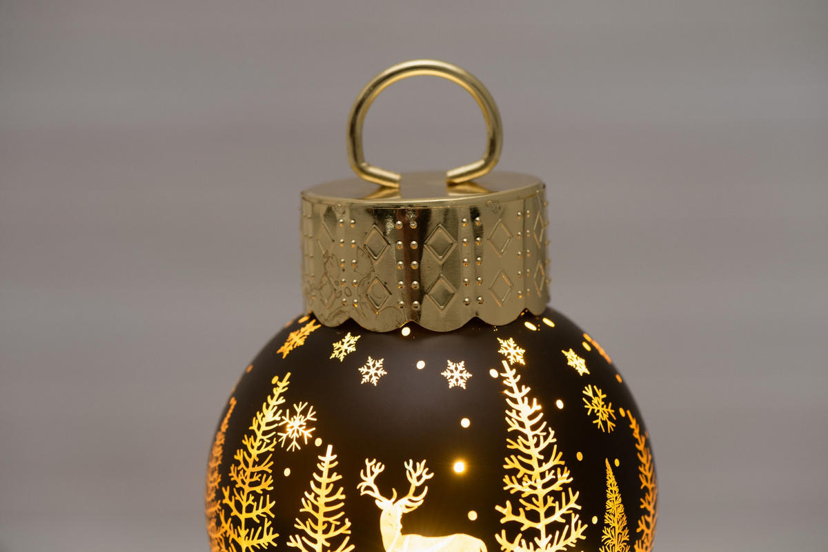 LED-LAMPE Weihnachtskugel Rentier Ø 10 cm - Multicolor, Glas (10/13/10cm)