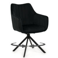 STUHL PIANO drehbar gepolsterter mit Steppung - schwarz - Velour - Schwarz, Textil/Metall (59/88/61cm) - NEW HOME
