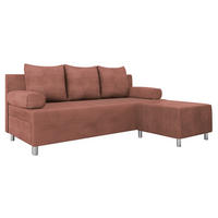 SCHLAFSOFA Dover Cord mit Polsterhocker - Chromfarben/Rosa, Holz/Kunststoff (192/80cm) - MIRJAN24